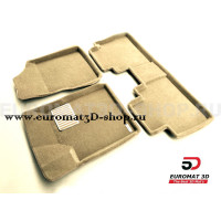 Текстильные 3D коврики Euromat3D Lux в салон для Nissan Murano (Z51) (2009-2015) № EM3D-003704T Бежевые