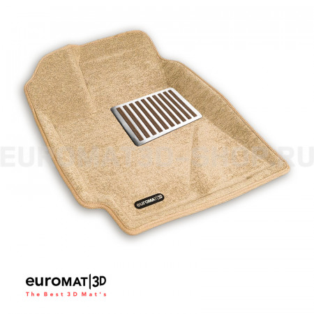 Текстильные 3D коврики Euromat3D Lux в салон для Toyota Highlander (2010-2013) № EM3D-005111T Бежевые