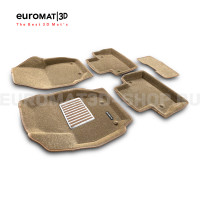 Текстильные 3D коврики Euromat3D Lux в салон для Volvo XC 70 (2007-) № EM3D-005507T Бежевые