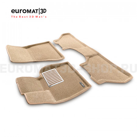 Текстильные 3D коврики Euromat3D Lux в салон для Bmw X6 (E71) (2008-2014) № EM3D-001212T бежевые