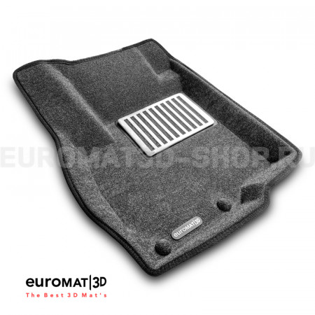 Текстильные 3D коврики Euromat3D Lux в салон для Peugeot 4007 № EM3D-003609G Серые