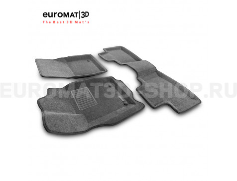 Текстильные 3D коврики Euromat3D Business в салон для Jeep Grand Cherokee (2010-) № EMC3D-002760G (Серые)
