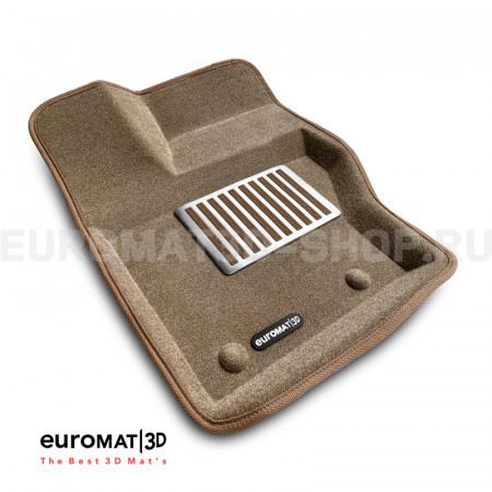 Текстильные 3D коврики Euromat3D Lux в салон для Land Rover Discovery V (2017-) № EM3D-003102T Бежевый