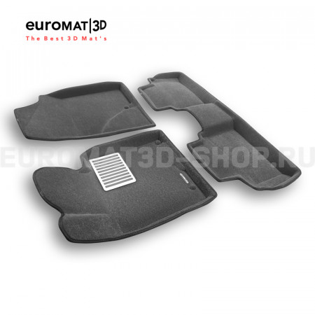 Текстильные 3D коврики Euromat3D Lux в салон для Hyundai i30 (2012-2018) № EM3D-002706G Серые