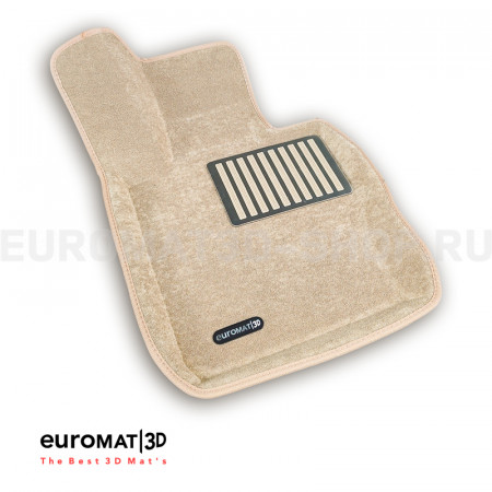 Текстильные 3D коврики Euromat3D Lux в салон для Bmw 3 (F30) X-Drive (2010-2018) № EM3D-001223T Бежевые