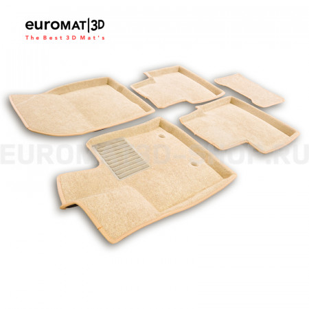 Текстильные 3D коврики Euromat3D Business в салон для Toyota Rav 4 (2026-) (XA60) № EMC3D-005114T Бежевые